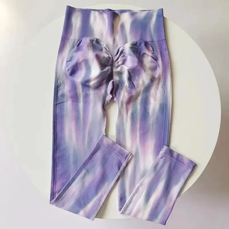 6 Colors Gradual Color Yoga Leggings For Women Fitness