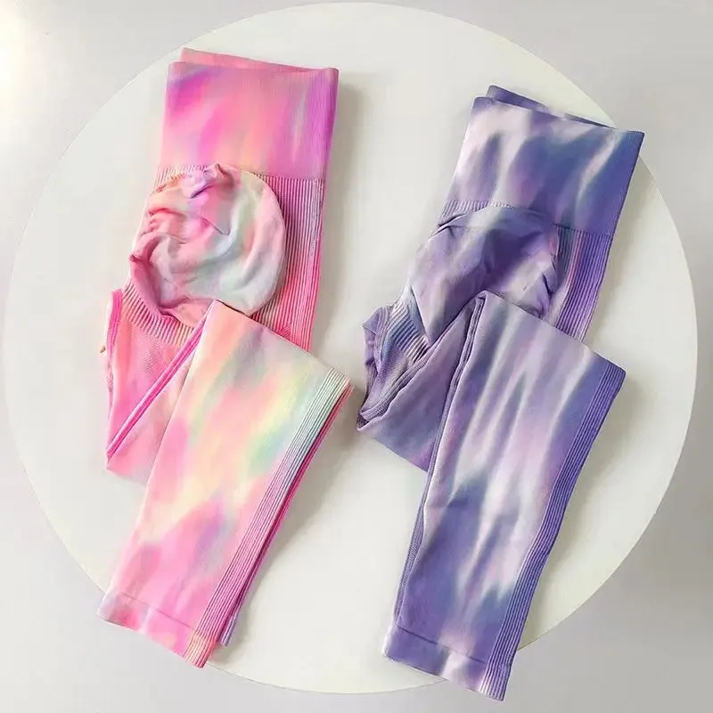 6 Colors Gradual Color Yoga Leggings For Women Fitness