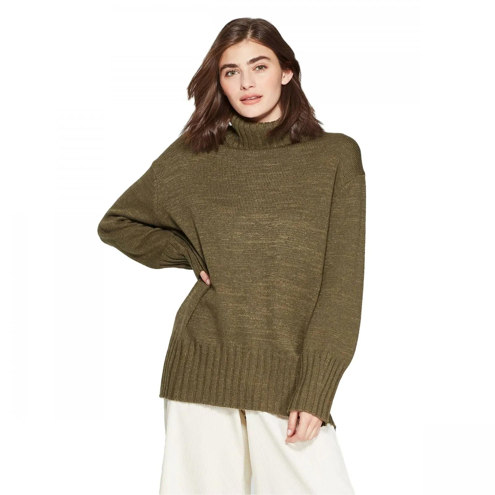 A New Day Women's Dolman Sleeve Turtleneck Tunic Sweater