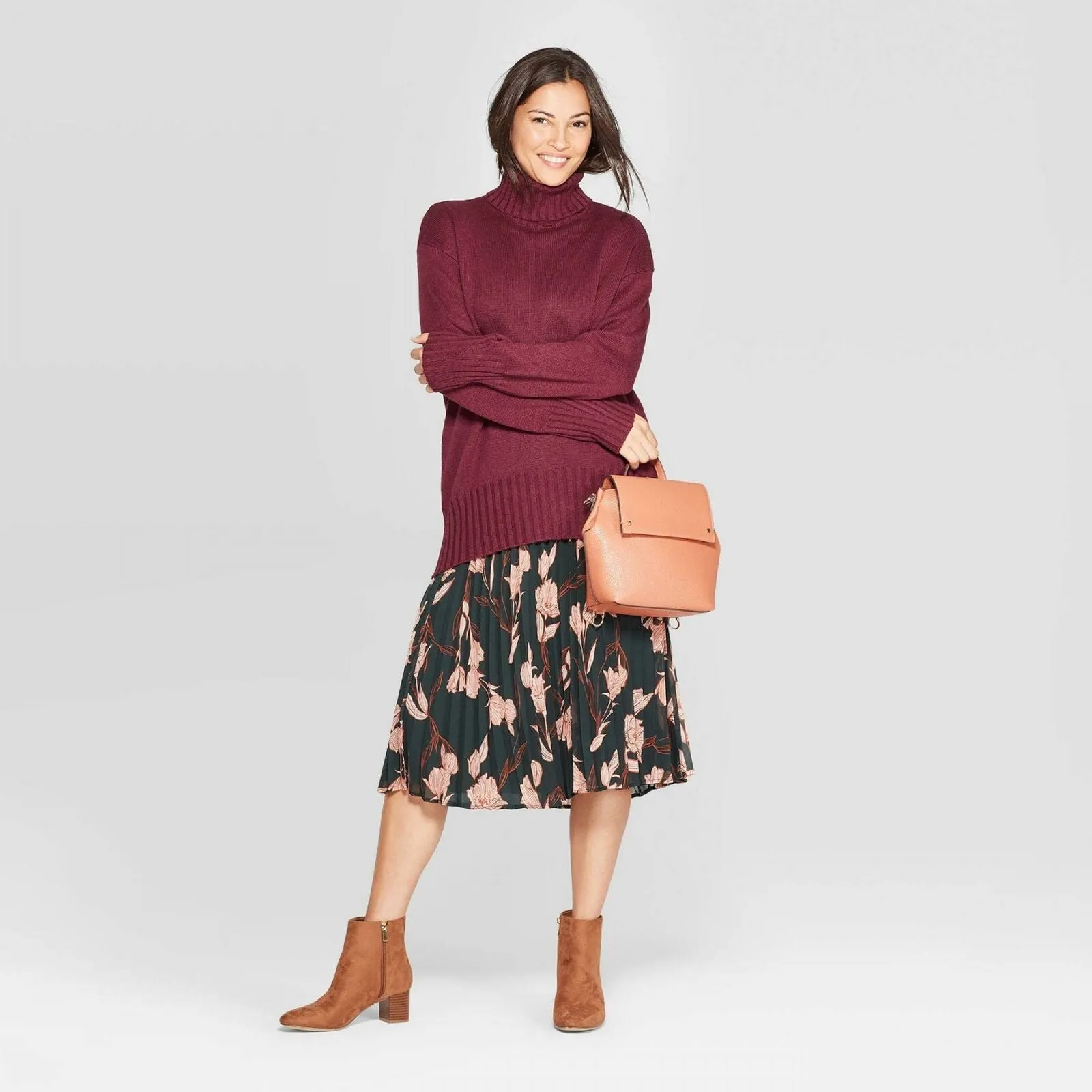 A New Day Women's Dolman Sleeve Turtleneck Tunic Sweater