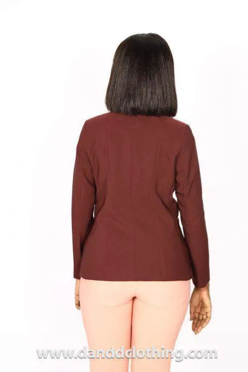 African D&D print Maroon Jacket