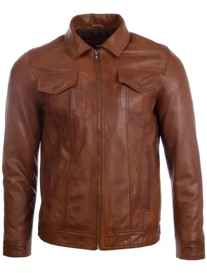 AGQ5 Men's Trucker Harrington Jacket - Nevada Timber