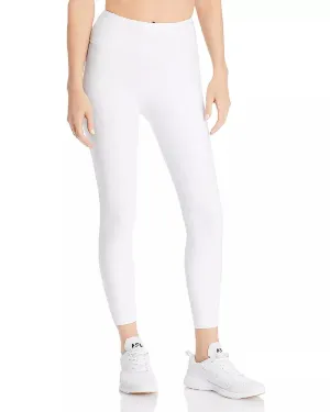 Aqua Women's Foil Artwork High-waist Athletic Leggings, White, M