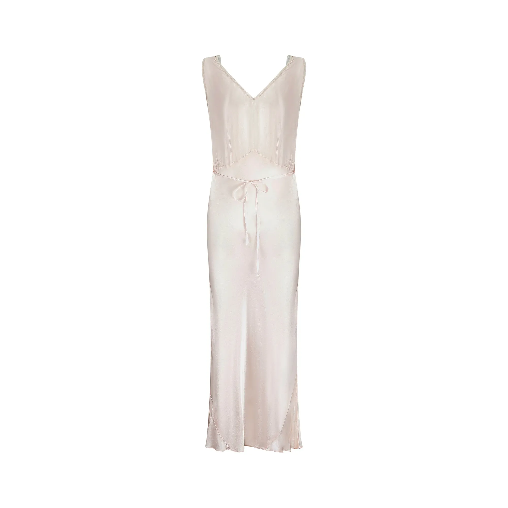 ARCHIVE - 1930s Square Neck Bias Cut Pink Slip Dress
