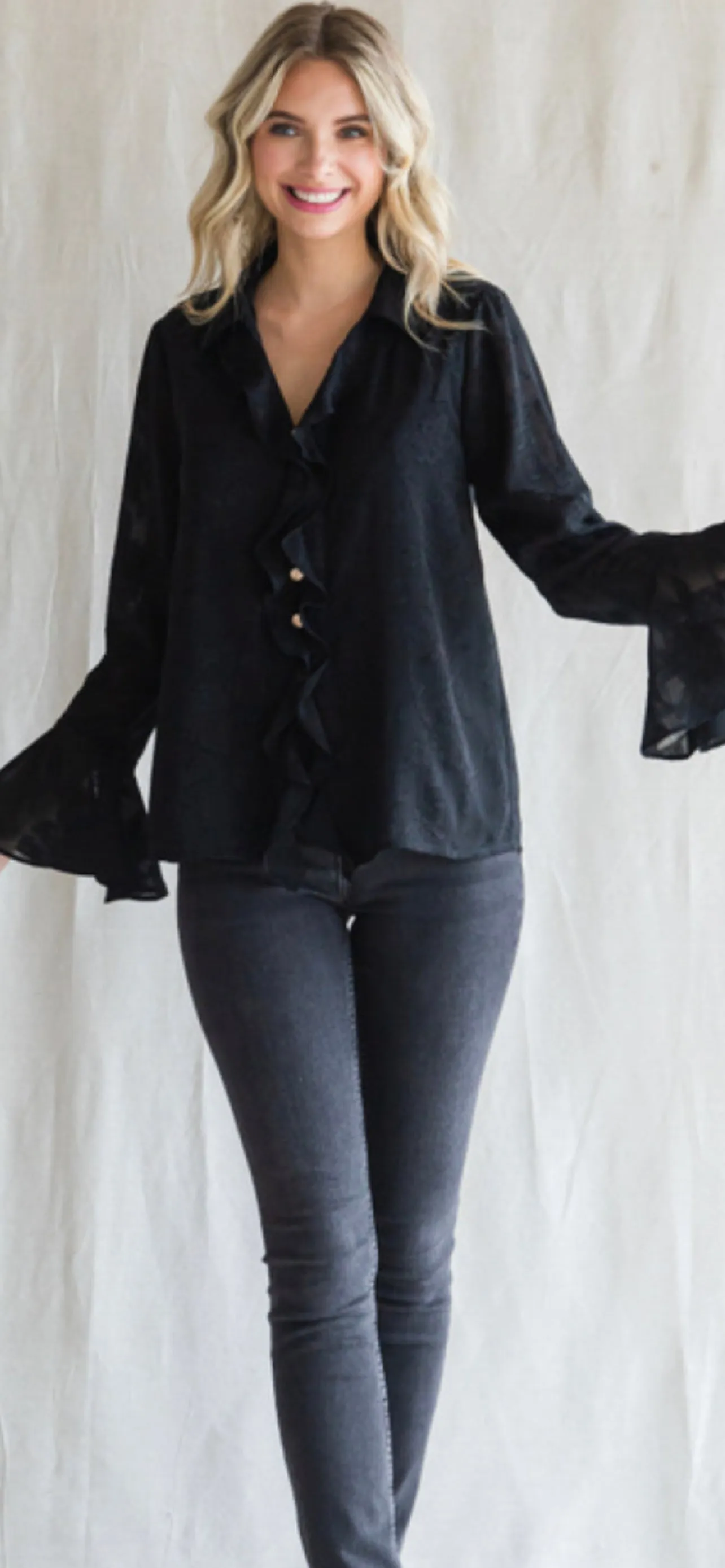 Black Floral Blouse