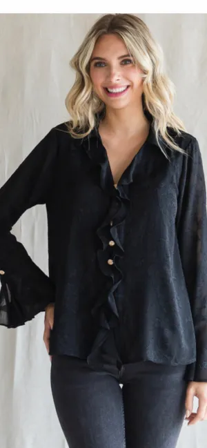 Black Floral Blouse