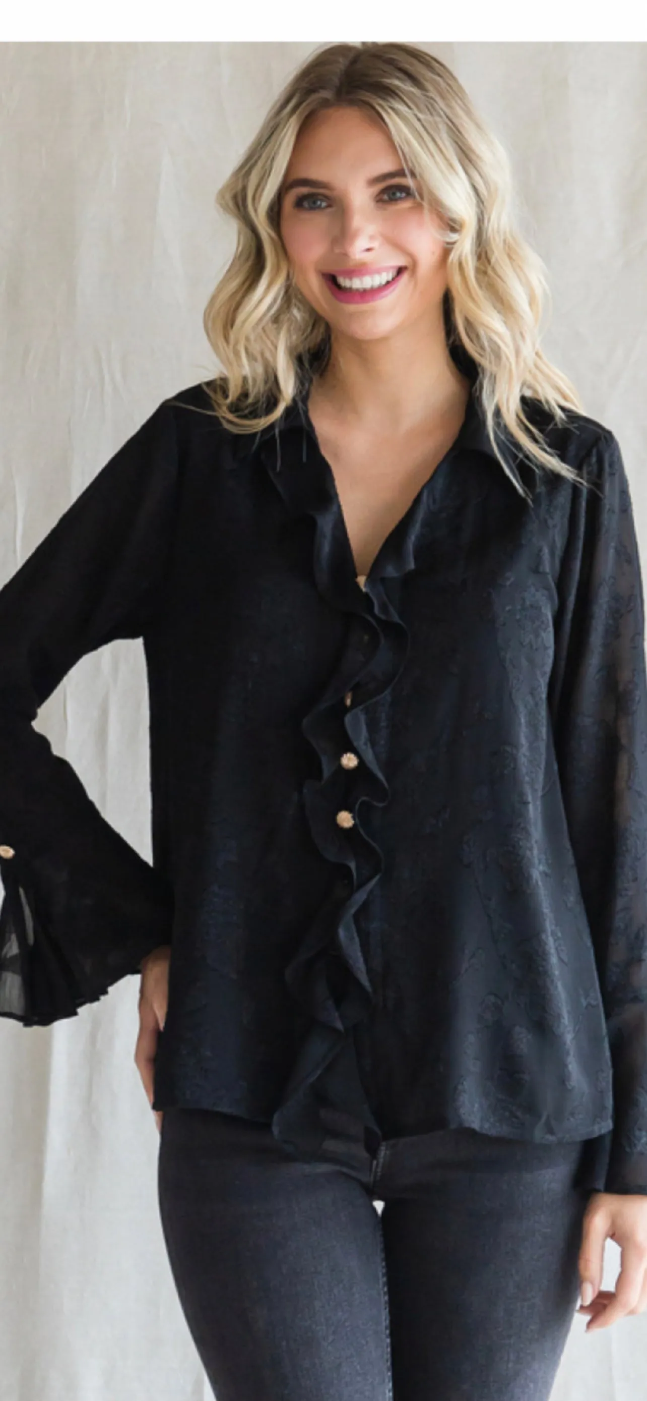 Black Floral Blouse