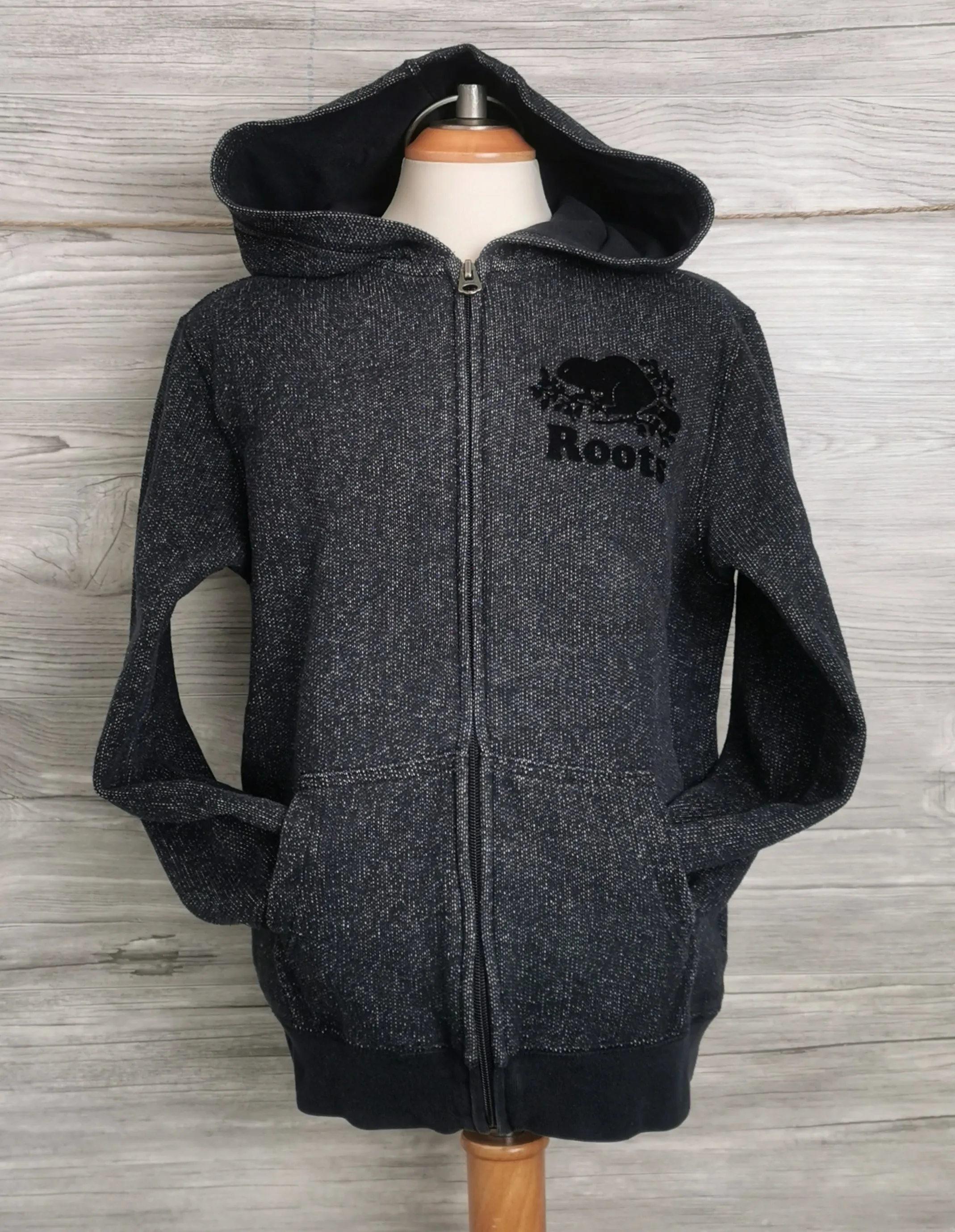 BOY SIZE LARGE (9/10 YEARS) - ROOTS Kids, Zippered Hoodie VGUC B3