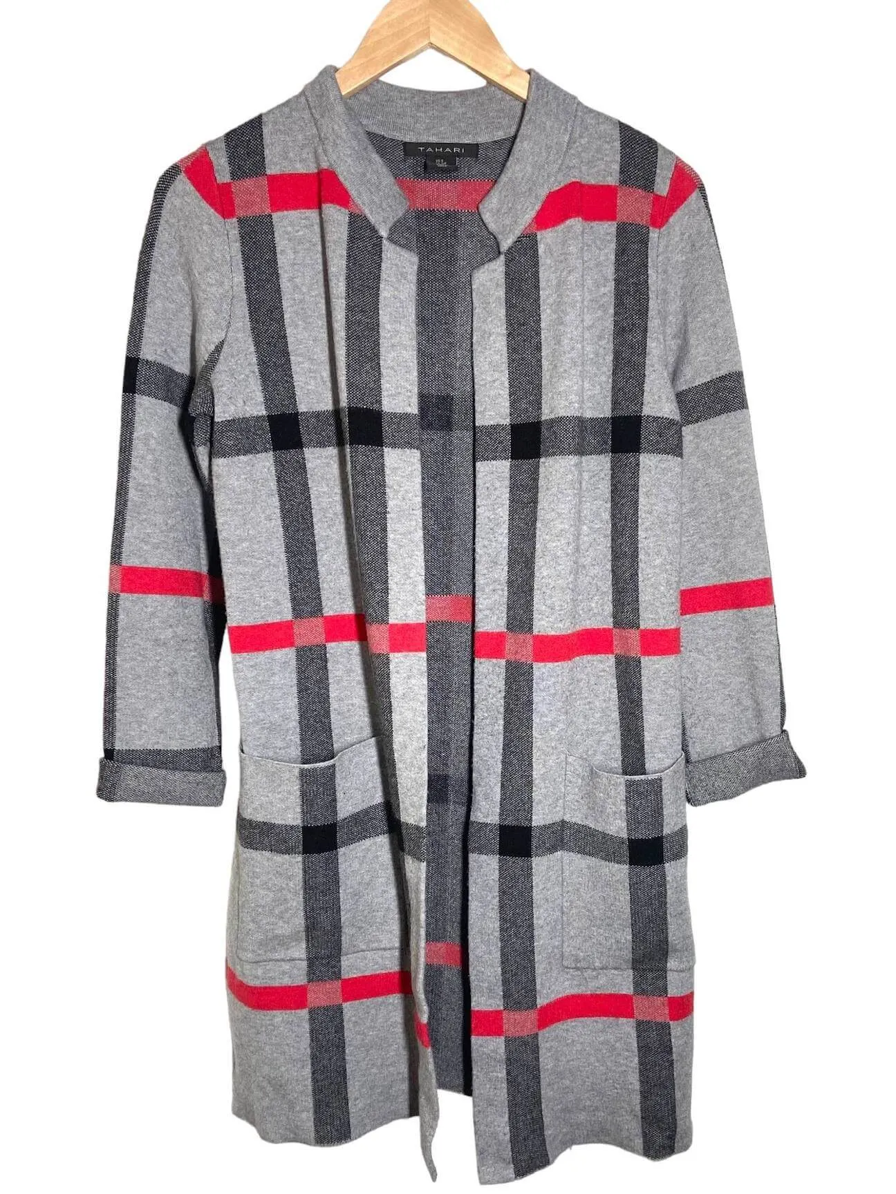 Bright Winter Plaid Sweater Coat
