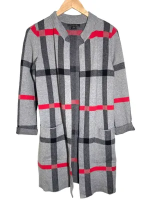 Bright Winter Plaid Sweater Coat