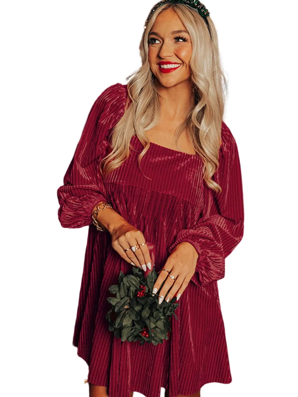 Burgundy Corduroy Dress