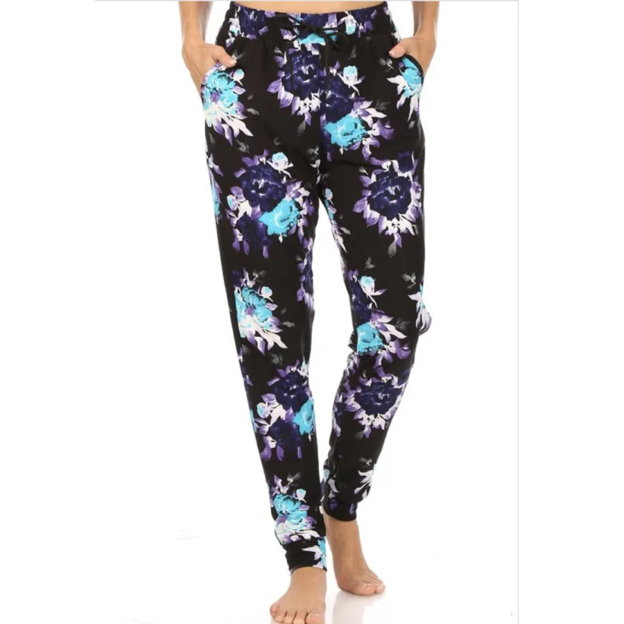 Buttery Soft Printed Joggers - Floral