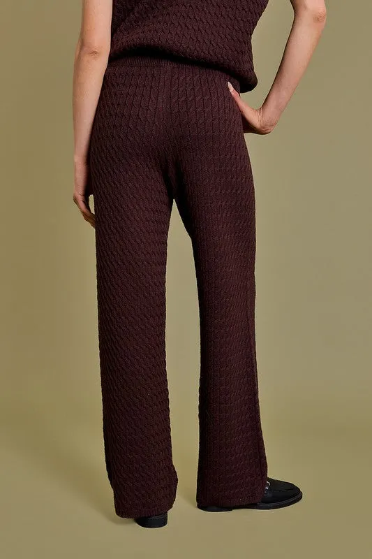 Cable Knit Dark Brown Pants