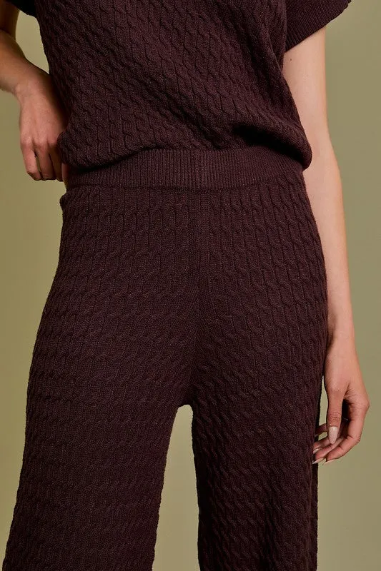 Cable Knit Dark Brown Pants
