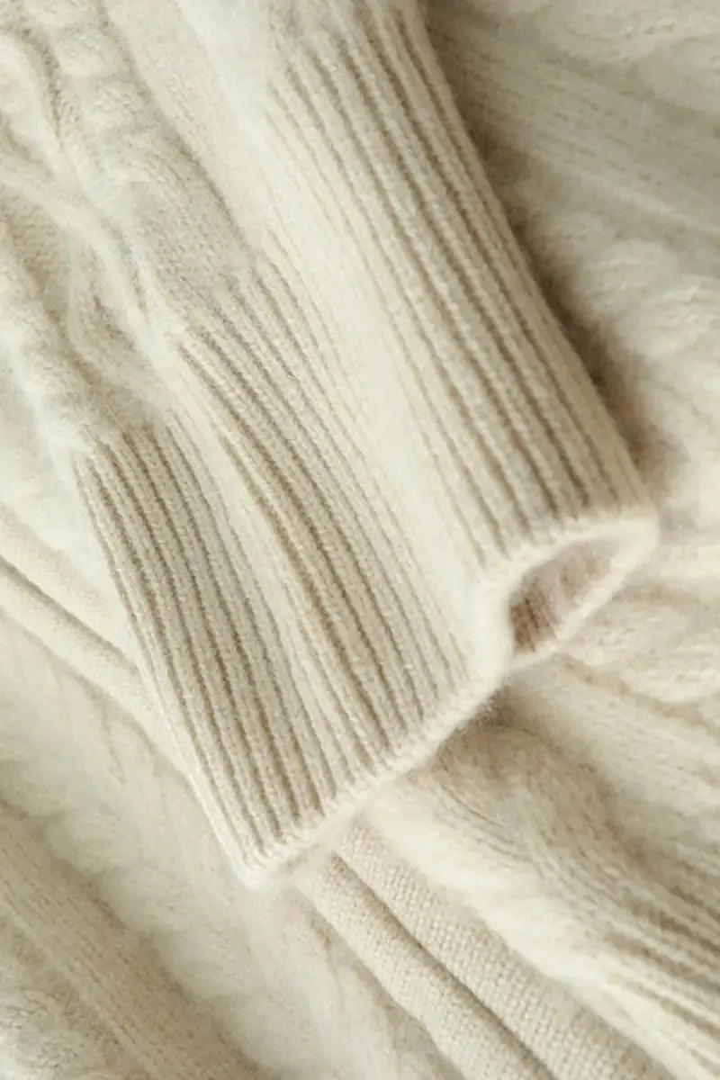 Chunky 100 Cashmere Cable-Knit Double-Zip Cardigan