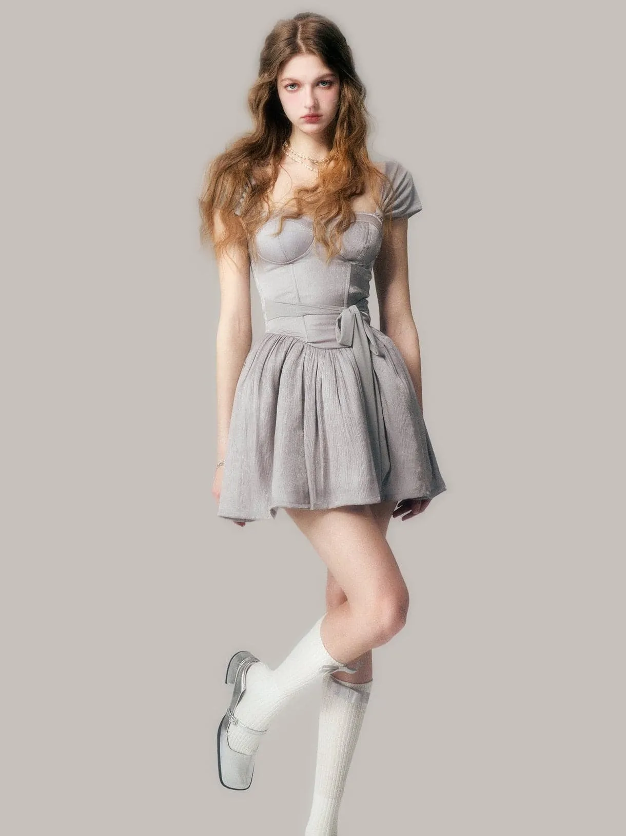 Elegant French Sleeve Tutu Dress