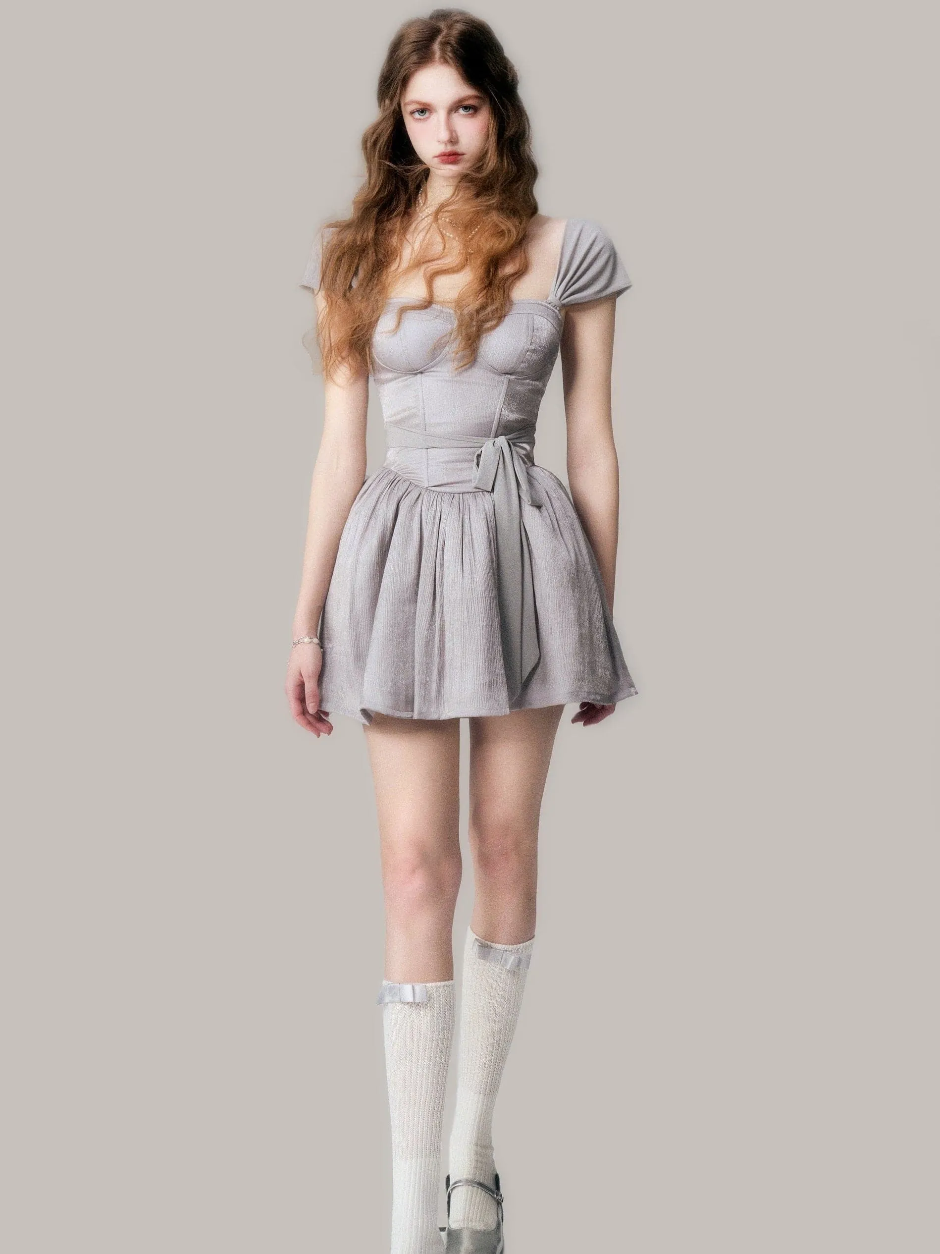 Elegant French Sleeve Tutu Dress