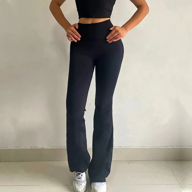 Fast-Drying High-Waisted Yoga Bell-Bottoms Stretch Leggings