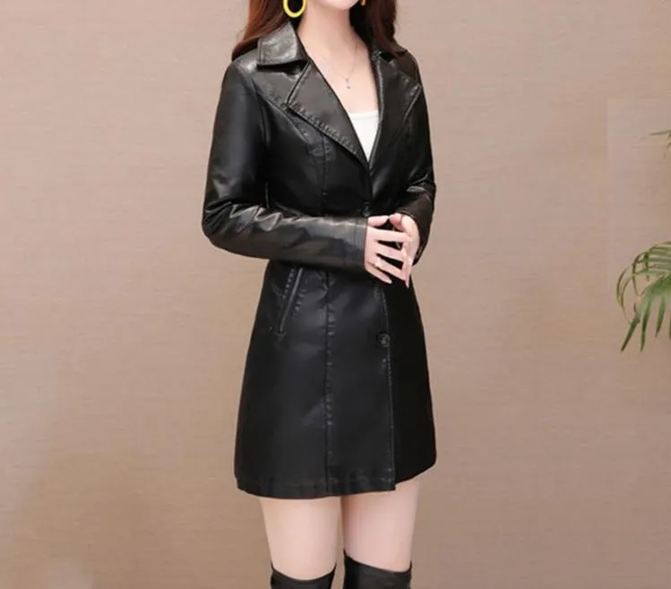 Faux Leather Blazer