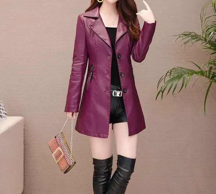 Faux Leather Blazer
