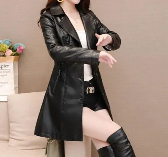 Faux Leather Blazer