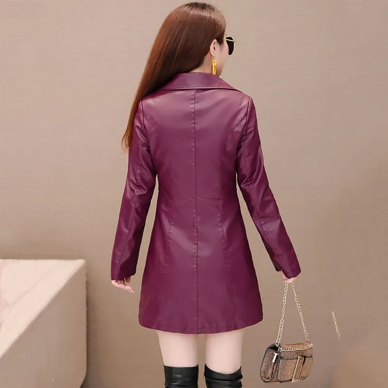 Faux Leather Blazer