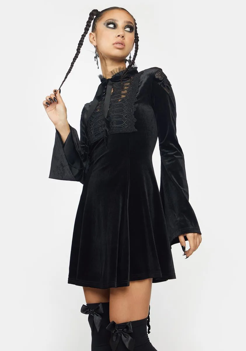 Gothic Daily Bell Sleeve Mini Dress