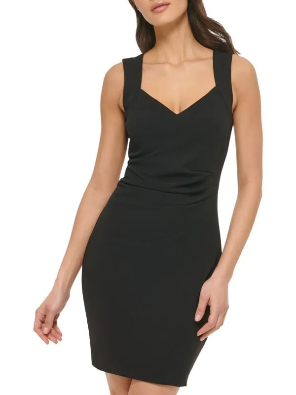 Guess Black Cutout Pleated Sheath Dress