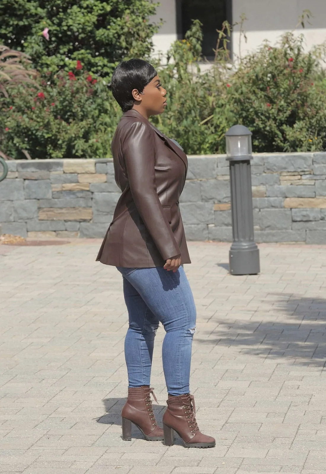 Here For Business | Vegan Leather Blazer