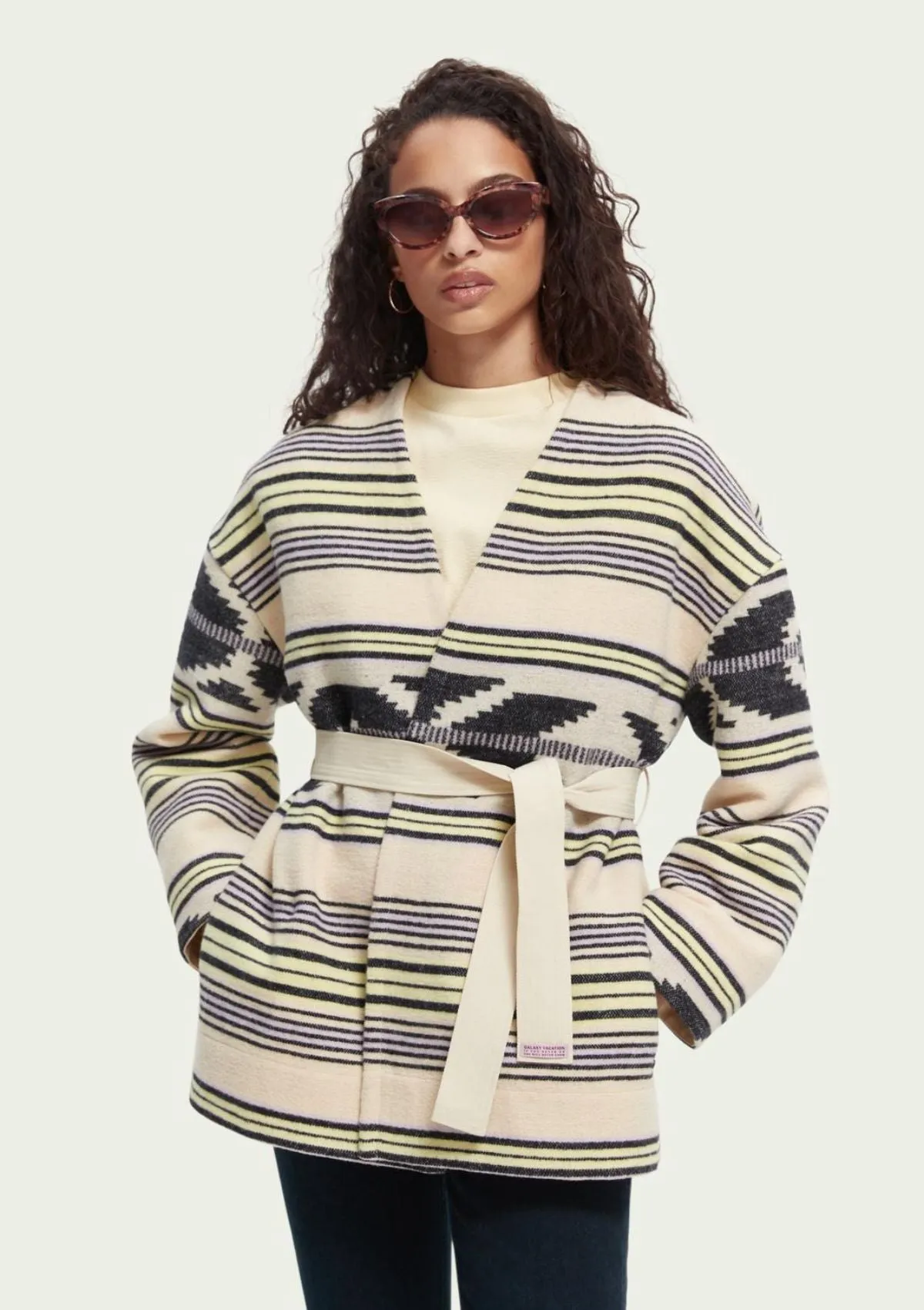 Ikat Jacquard Belt Jacket | Scotch & Soda
