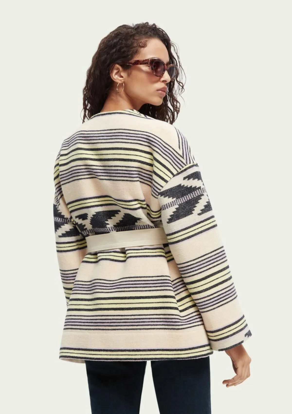 Ikat Jacquard Belt Jacket | Scotch & Soda
