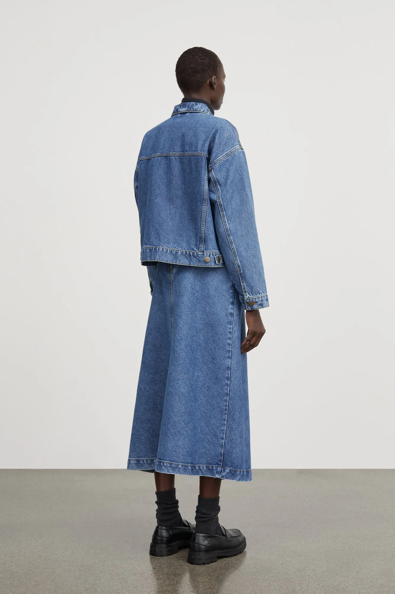 Inger denim jacket - Washed mid blue