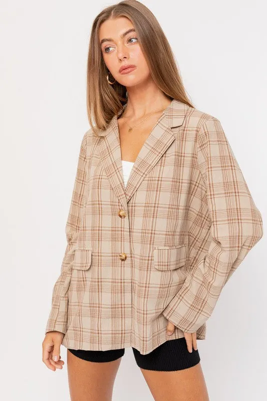 Jenna Oversized Plaid Jacket