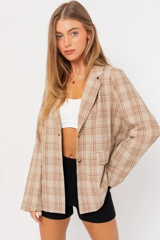 Jenna Oversized Plaid Jacket