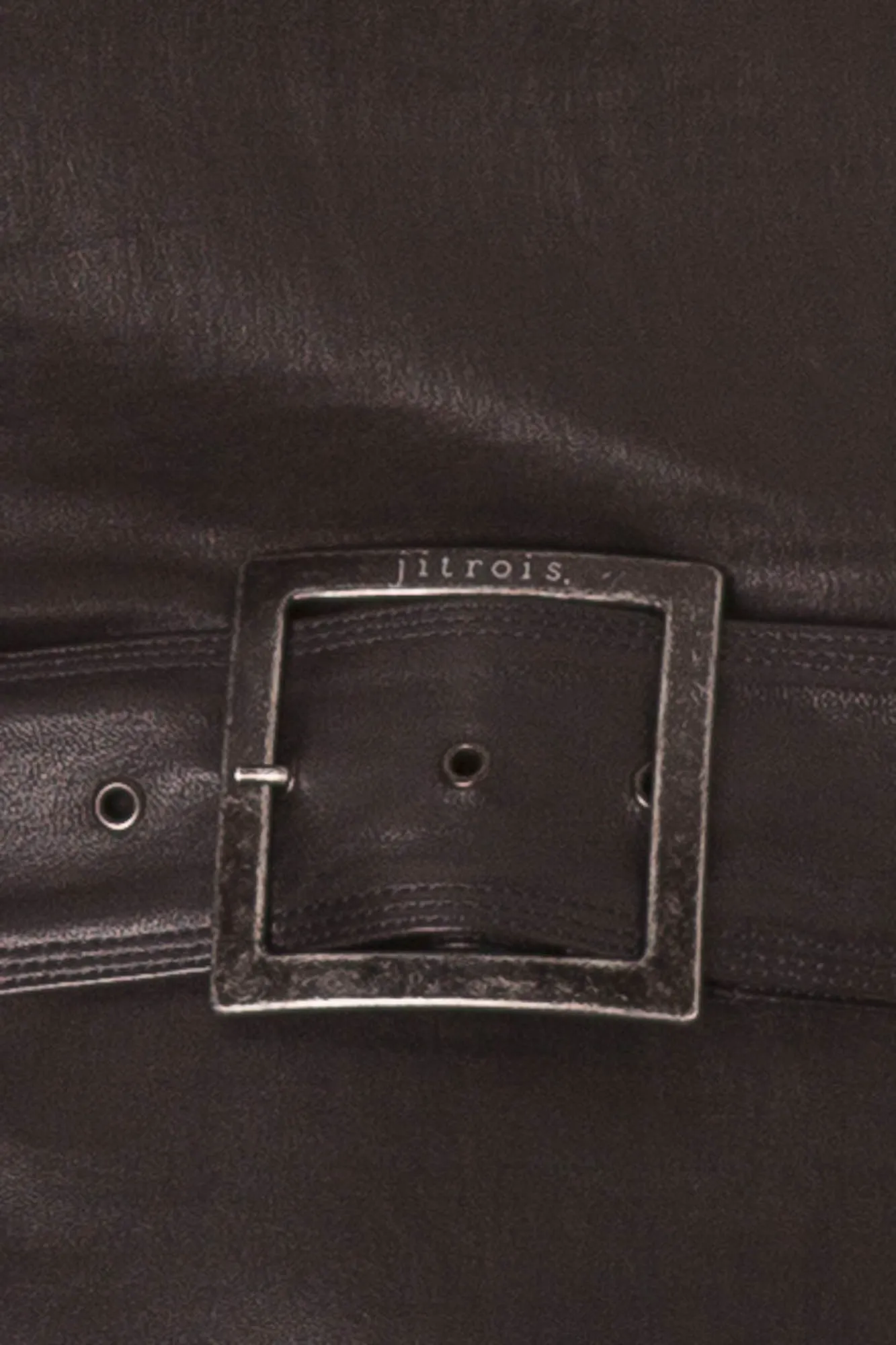Jitrois - Black Leather "Polo Dress" with belt - FR 38