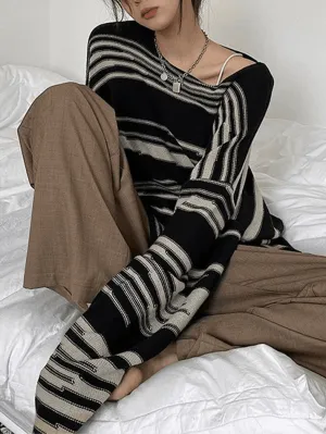 Joskaa Oversized Stripe Jumper Knit Sweater