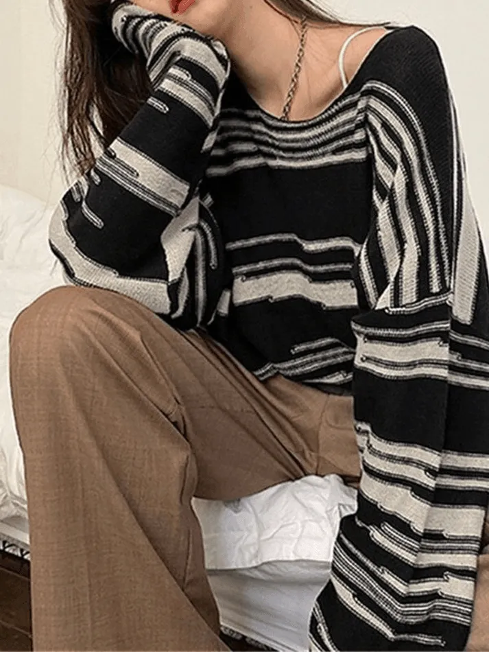 Joskaa Oversized Stripe Jumper Knit Sweater