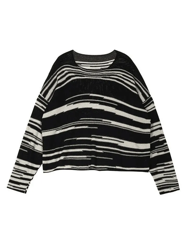 Joskaa Oversized Stripe Jumper Knit Sweater