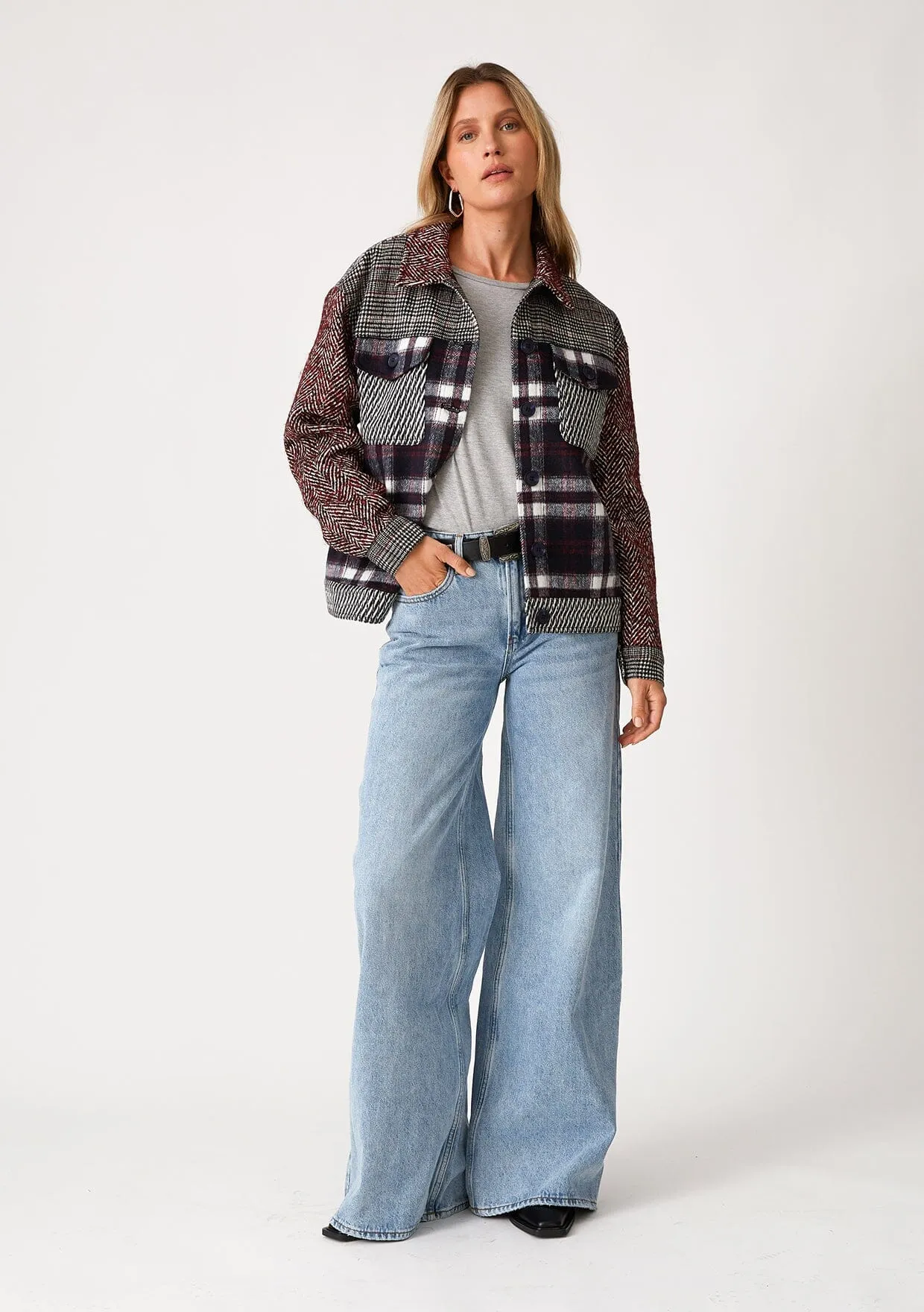 Kennie Patchwork Plaid Jacket
