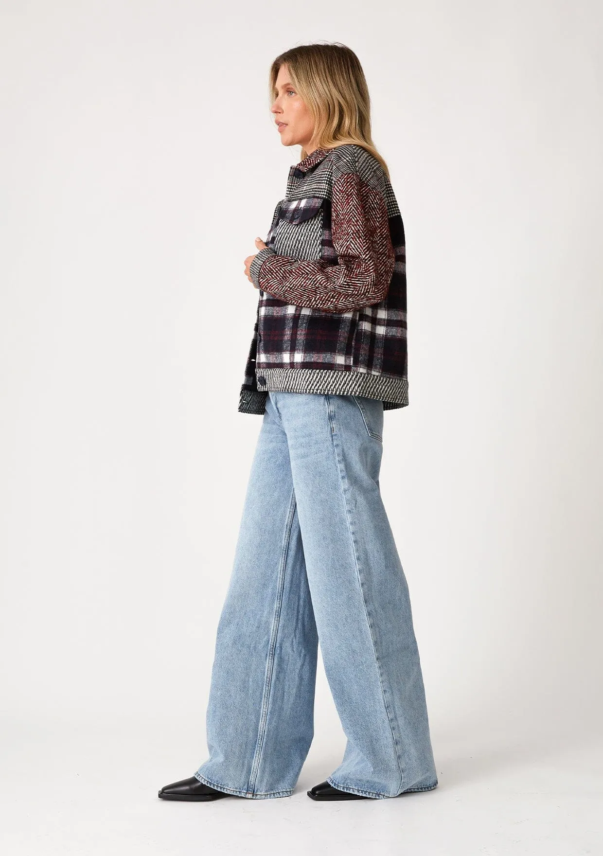 Kennie Patchwork Plaid Jacket