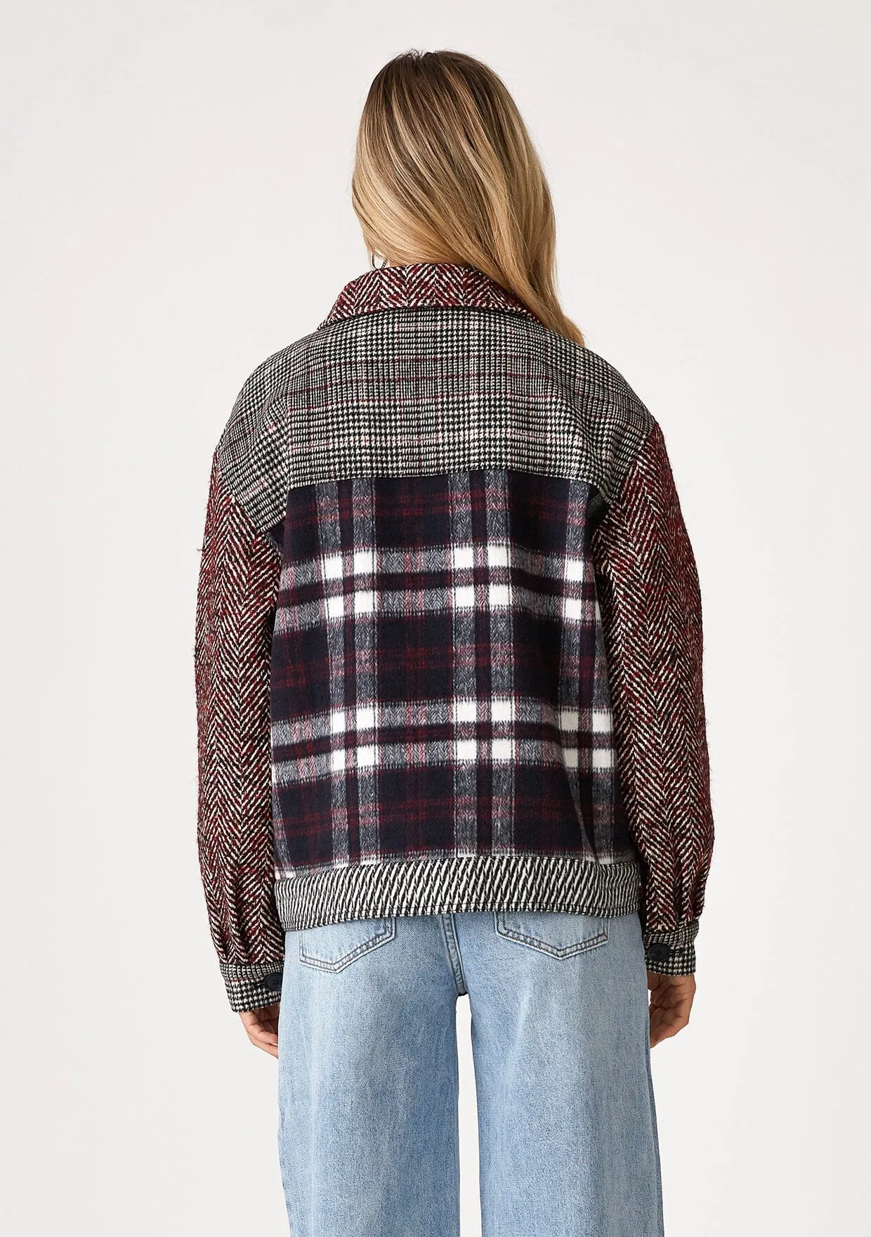 Kennie Patchwork Plaid Jacket