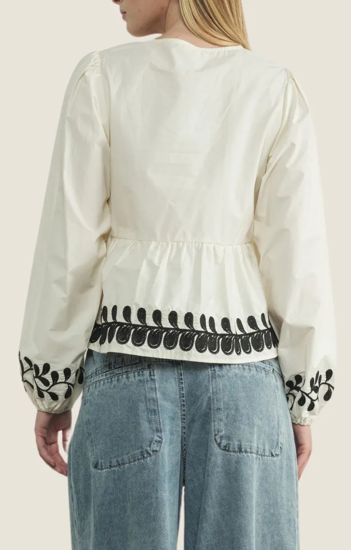 Lina Cream Tie Front Blouse