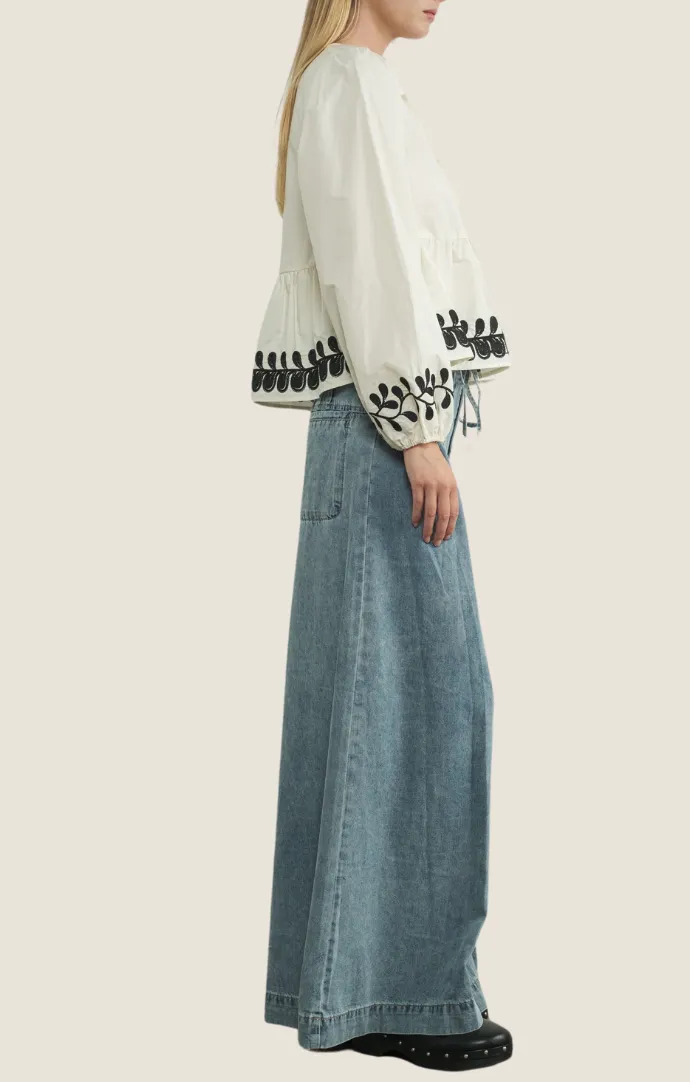 Lina Cream Tie Front Blouse