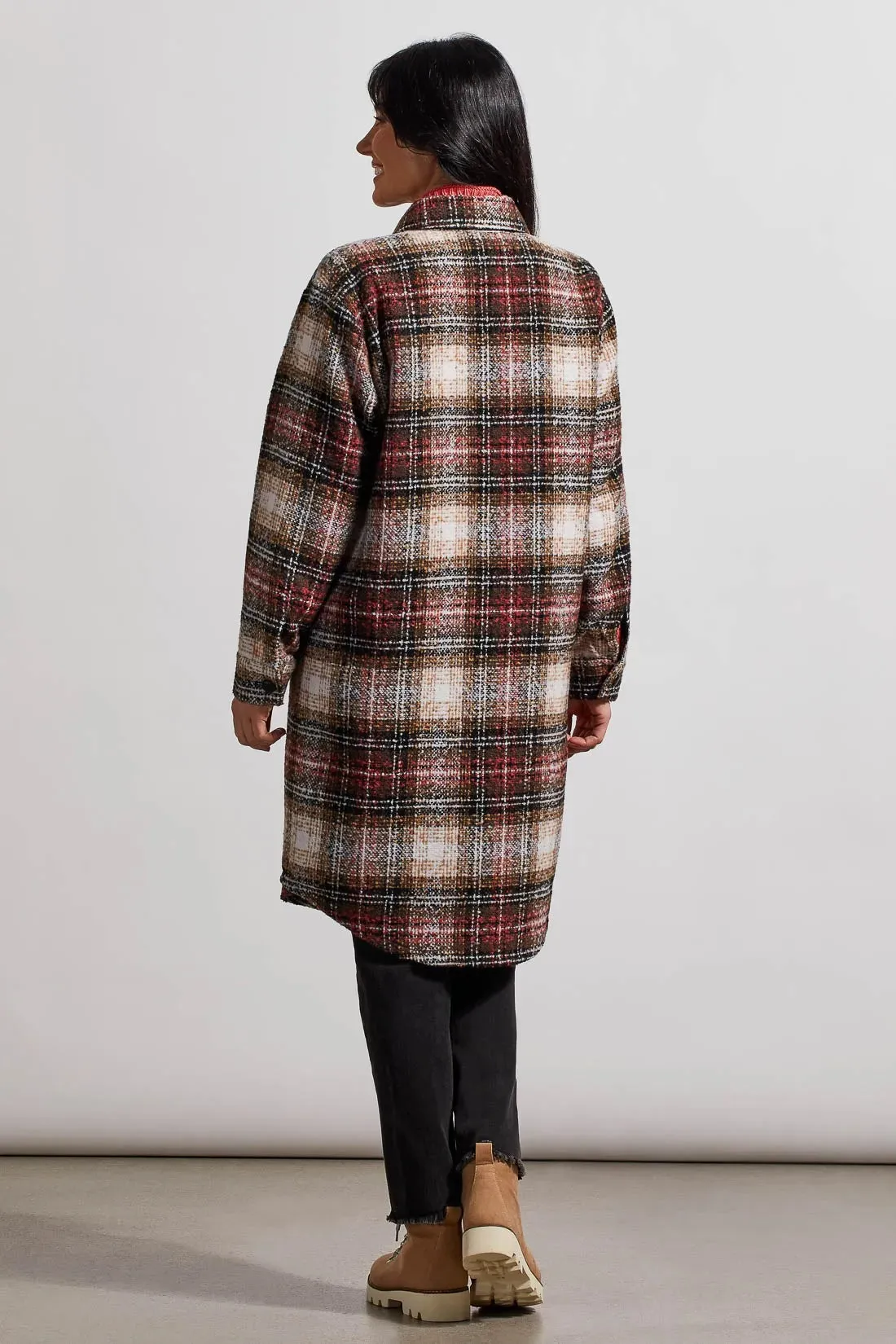 Longline Boucle Plaid Shacket