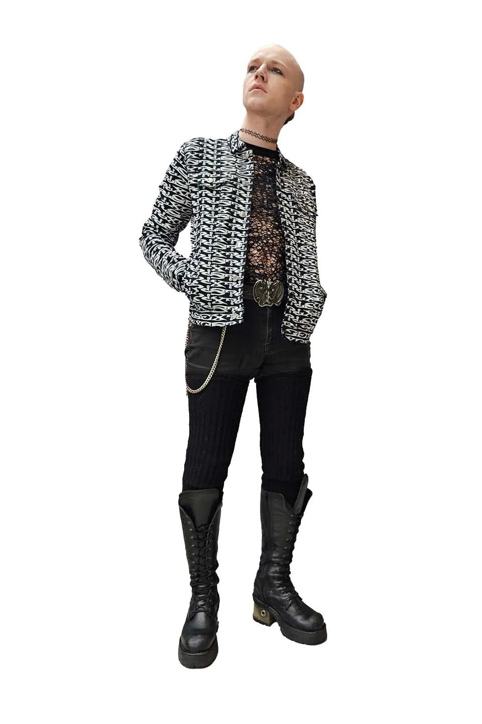 Men's Stretch Twill SEX? Print Trucker Jacket
