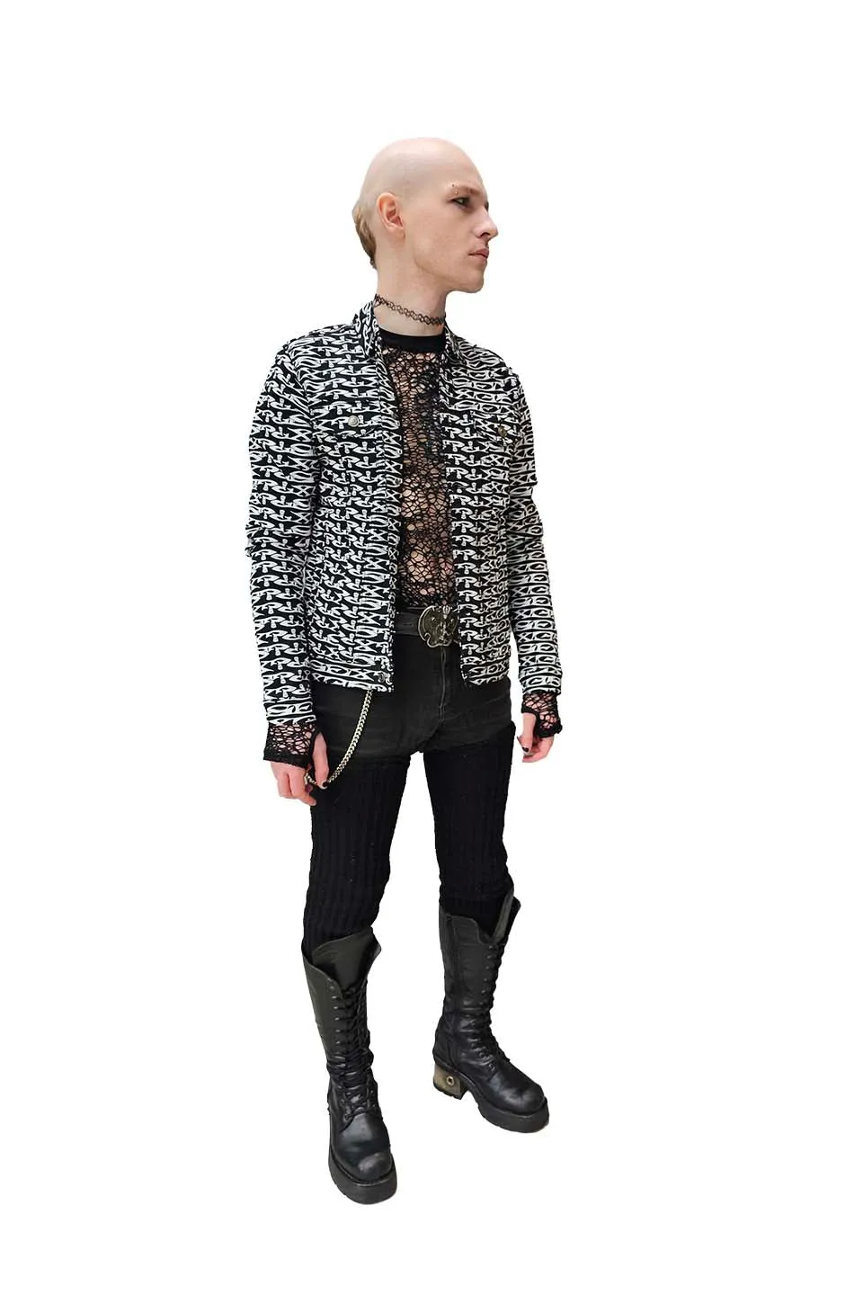 Men's Stretch Twill SEX? Print Trucker Jacket