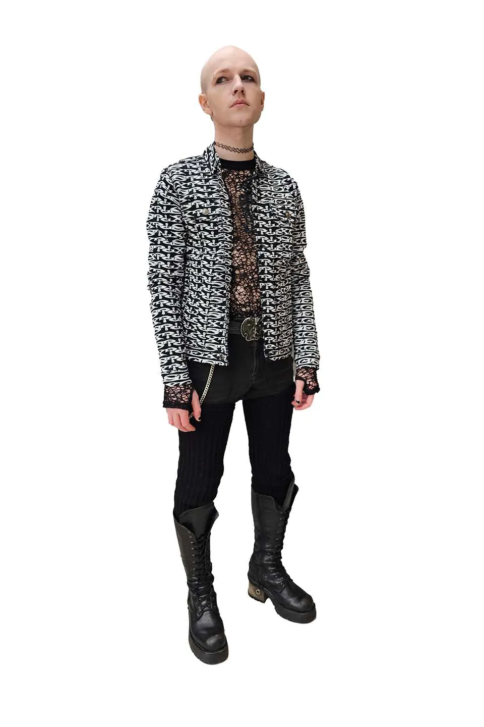 Men's Stretch Twill SEX? Print Trucker Jacket