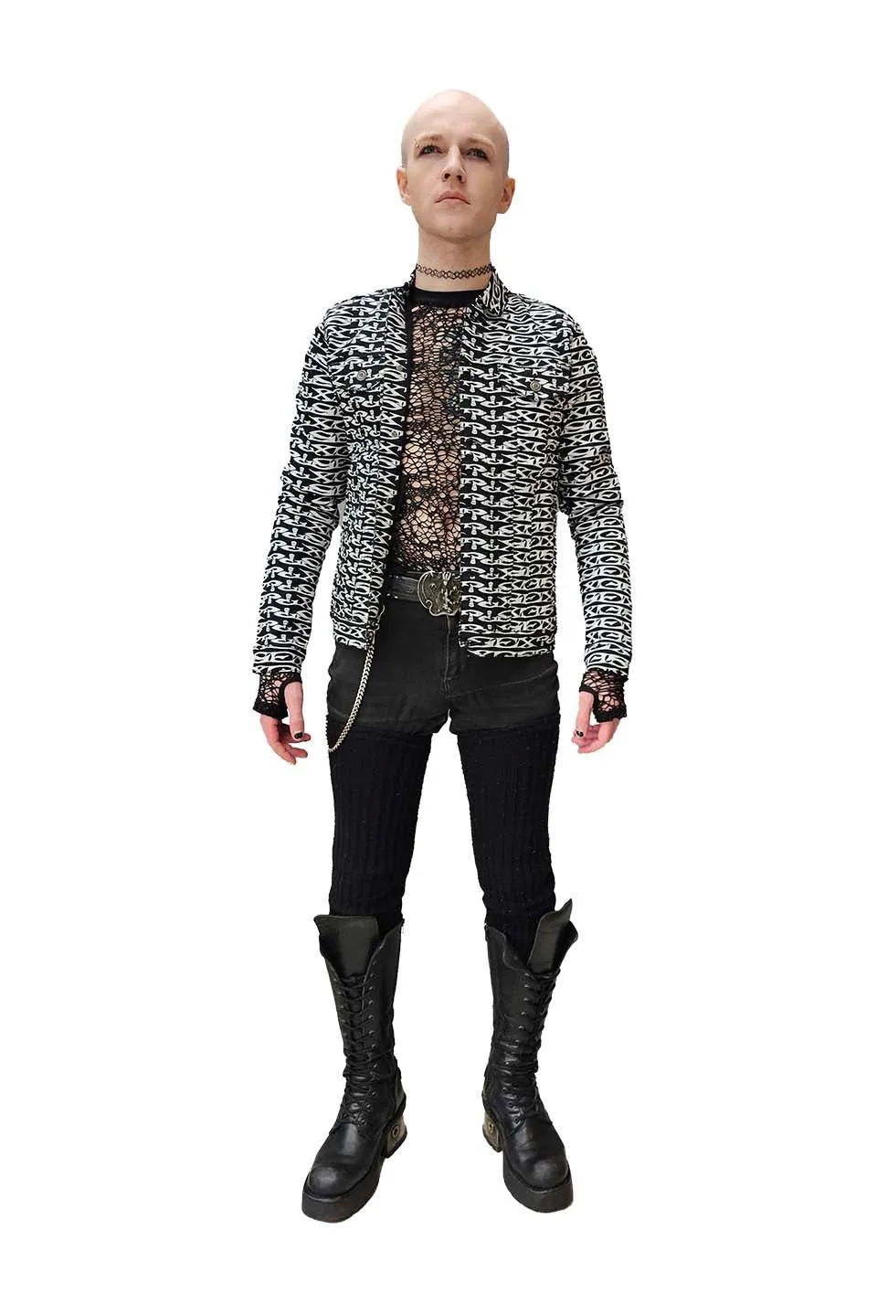 Men's Stretch Twill SEX? Print Trucker Jacket