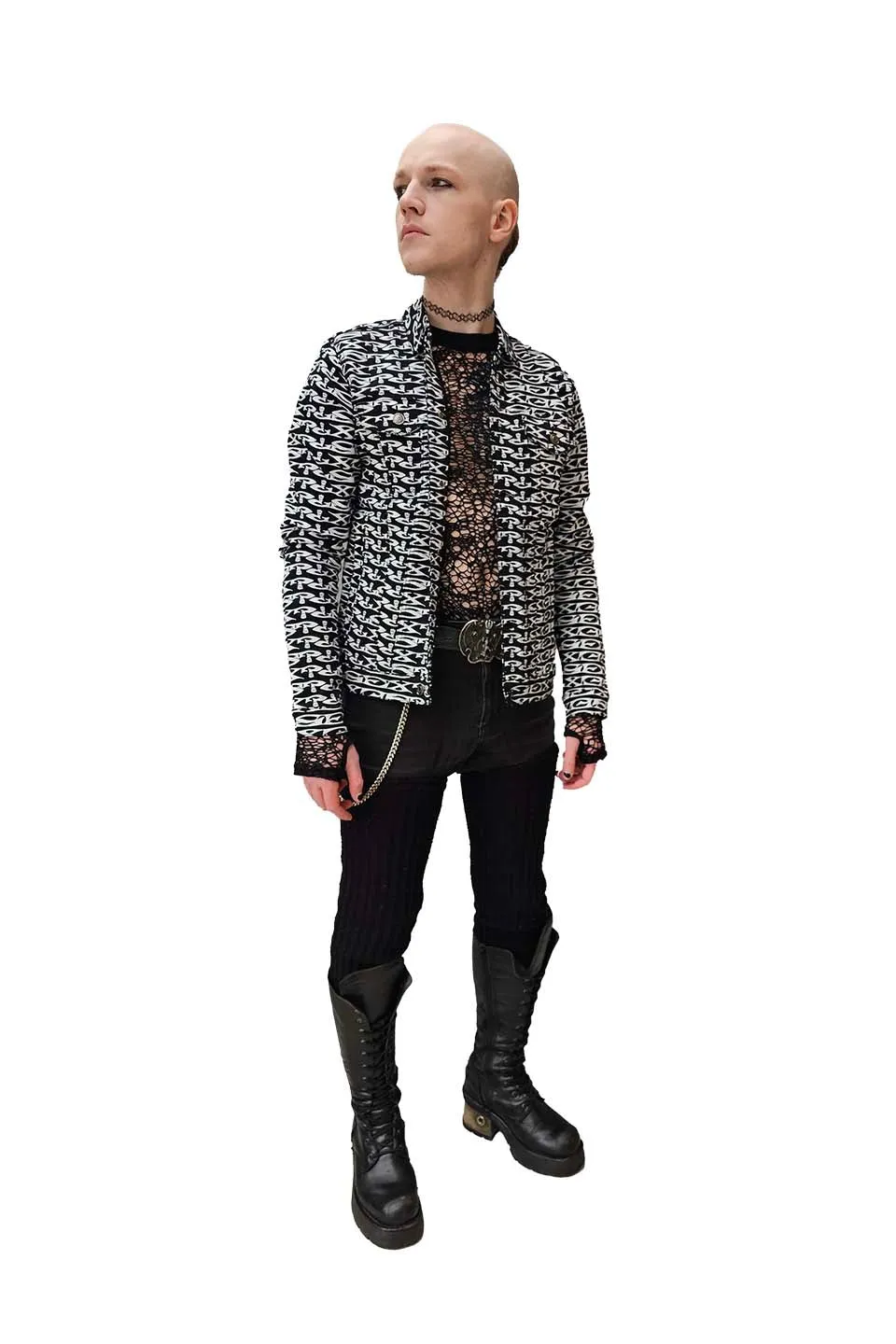 Men's Stretch Twill SEX? Print Trucker Jacket