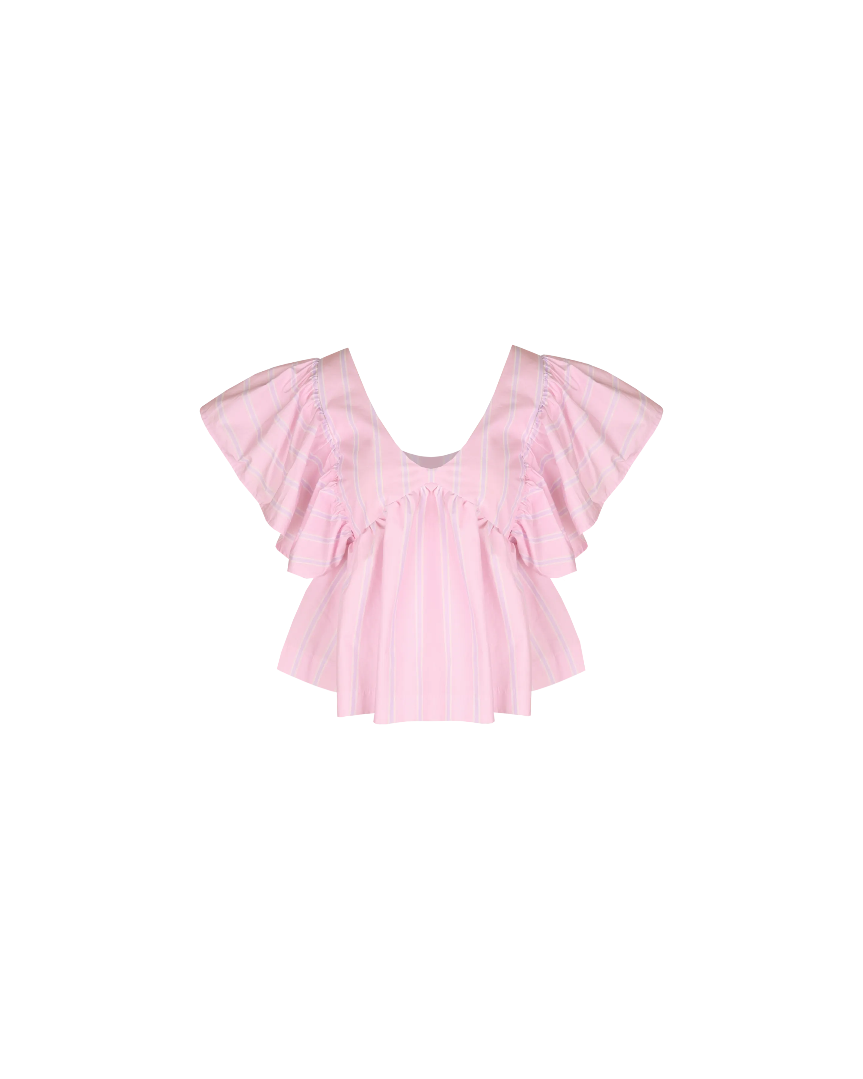 NONI RUFFLE TOP LILAC CANDY STRIPE